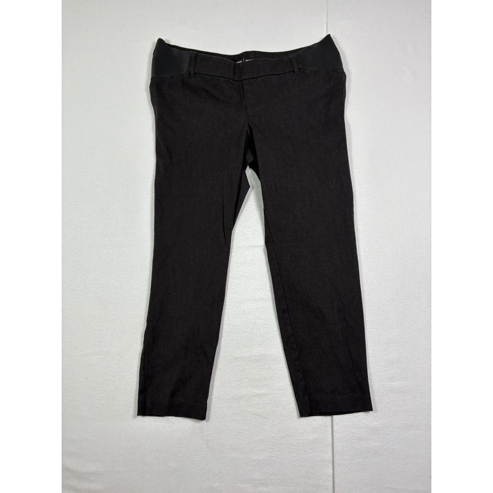Old Navy Pixie Maternity Ankle Pants Gray Side Stretch Panel Size 12 Mid-Rise